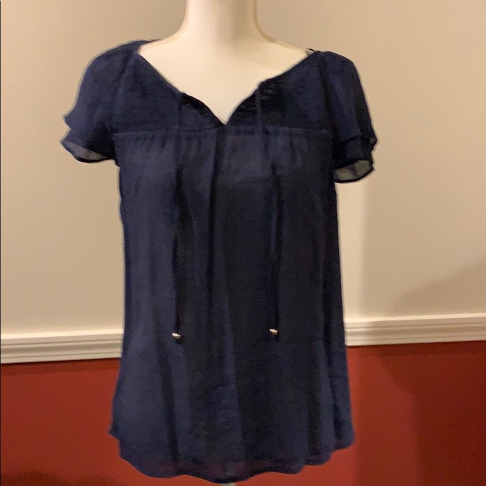 Navy blouse Westport size M short bell sleeves